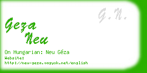 geza neu business card