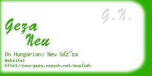 geza neu business card